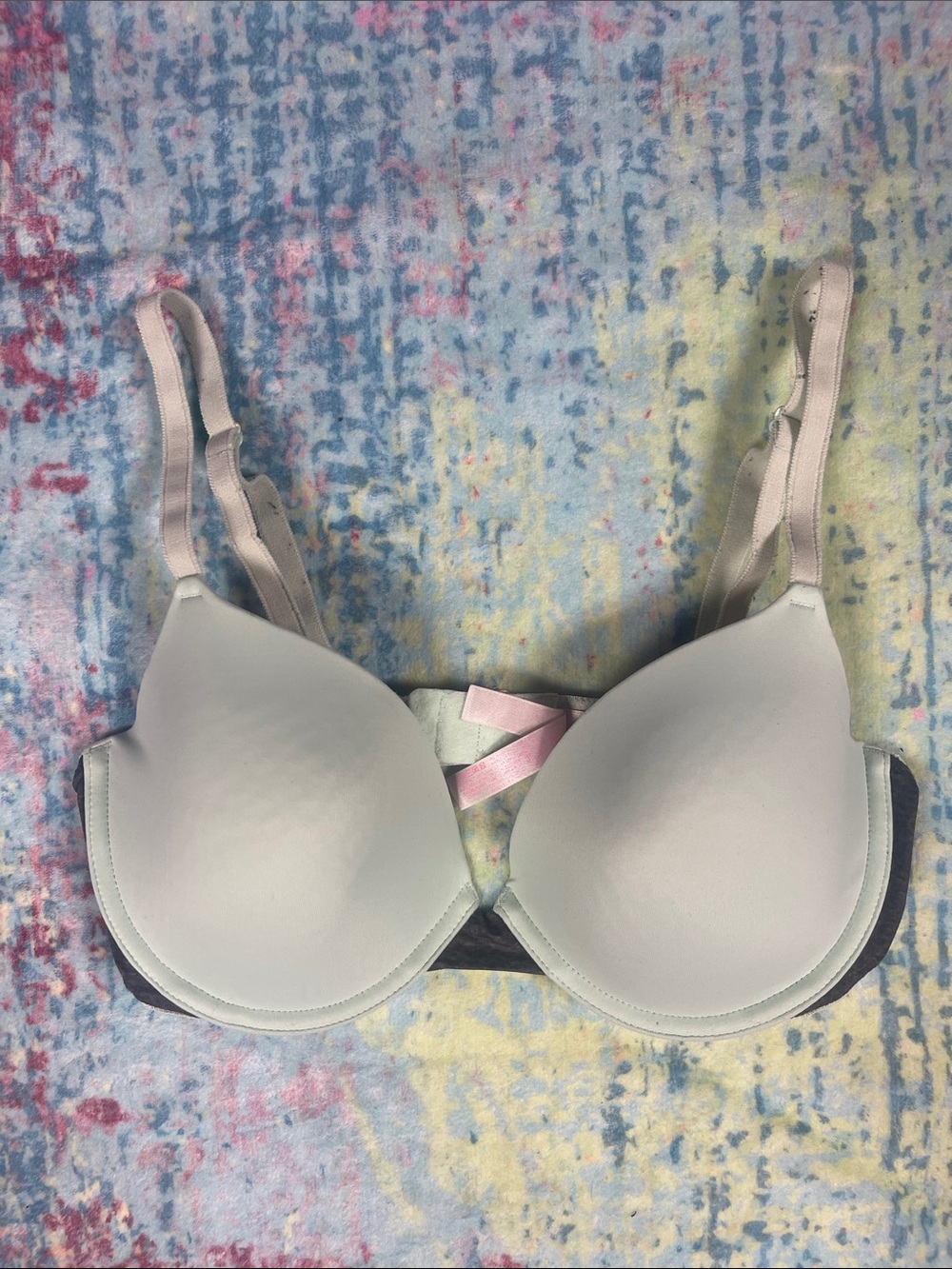 Light Pink Padded T-Shirt Bra with Contrast Straps